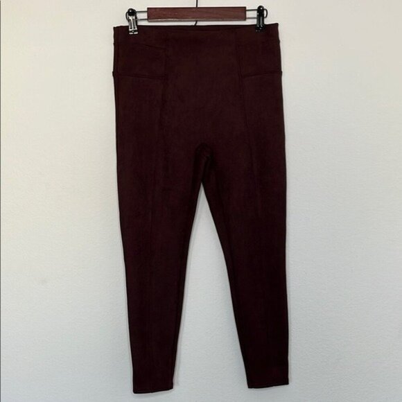SPANX Suede Legging Wine color size Large Petite‎ Women’s clothing - Picture 2 of 12